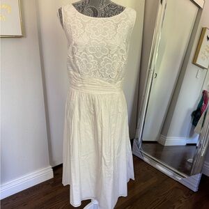 Adrianne Papell white sundress with lace bodice